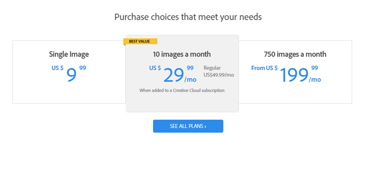 adobe stock pricing